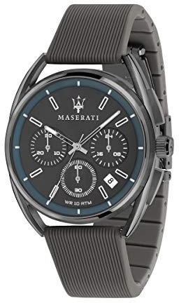 Maserati Orologio Uomo, Collezione Trimarano, Analogico, Cronografo, Quarzo, Grigio