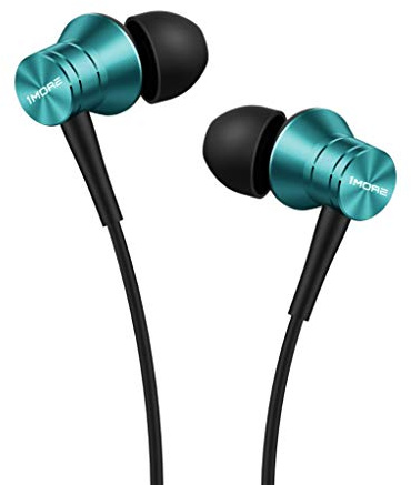 1MORE Auricolari in-ear a pistone, alla moda, durevoli, isolamento acustico, suono puro, controllo del telefono con microfono per smartphone/PC/tablet, E1009, blu