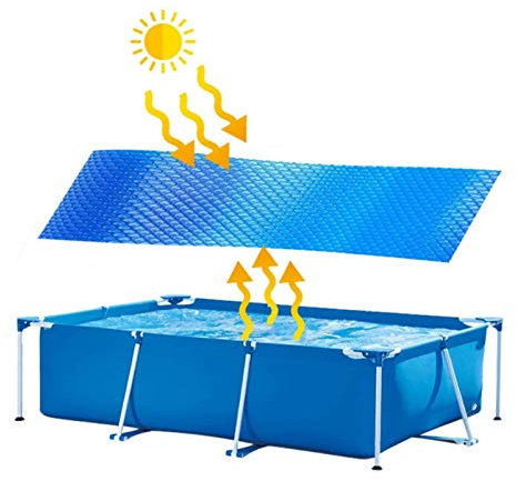 piscine rectangulaire - Film solaire - Pour piscine Easy & Frame - Protection UV - Protection à bulles - 260 x 160 cm