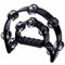 igadgitz Xtra U7236 Doppeltes Halbmond-Tamburin - Schwarz