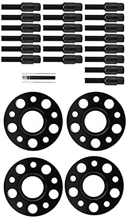 FOLOSAFENAR Zentrische Nabendistanzscheiben Set, Distanzscheiben 5x112 20mm 6061 T6 Aluminiumlegierung für S4/S5/S6/SQ5/ALLROAD/A7 zur Nabenmodifikation(Schwarz)