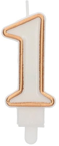 Folat B.V.- Folat Velas Vela Simply Chique Gold Número 1-9 cm Adornos para Pasteles cumpleaños, Aniversario de Bodas, Graduación, Baby Shower, Fiesta de niños, Color dorado, 9 cm (24151)