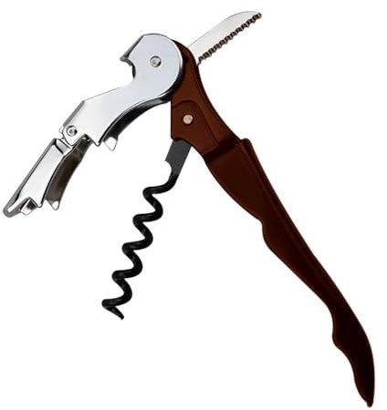 XPEX 1 Manciata Cavatappi vino Stappa bottiglie Apribottiglie vino Cavatappi Professionali Apribottiglie, Cavatappi da Sommelier, Coltello da sommelier, Cavatappi per Camerieri Apri Bottiglia (rosso)