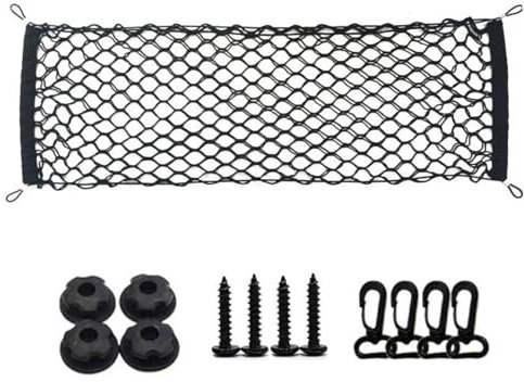 Car Cargo Net 110cm x40 cm, Cargo Nylon Net Boot Storage Net Luggage, Adjustable Organiser Mesh Pocket Highly Elastic Car Net Luggage Protection Net for Campervans Motorhomes, SUV,Truck Bed, Trunk