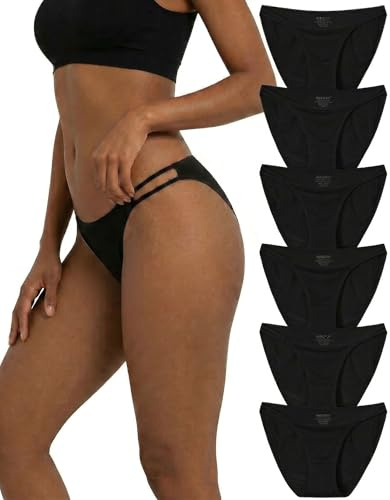 INNERSY High Leg Knickers for Women Lightweight Ladies Bikini Briefs Comfy Hipster Panties Pack of 6