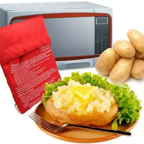 ENS STORE - 6 pcs et 4 pcs Sac de Cuisson Pomme de Terre – Cuisson Rapide au Micro-ondes ou au Four – Sac Pratique pour Cuire des Pommes de Terre ou des Patates en un Temps Record (4)