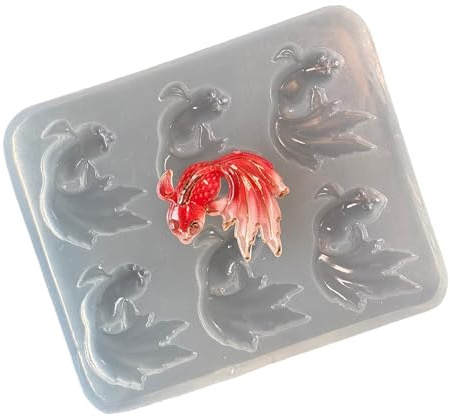 Stampo multiuso in silicone a forma di pesce per colata in resina epossidica per creare gioielli e progetti artigianali, facile da smontare, in silicone
