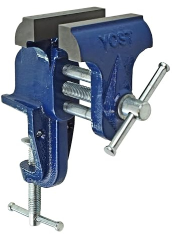 Yost Vises COV-3 Clamp-On Vise | 3 Inch Jaw Width Portable Vise | Made from Gray Iron Casting | Blue