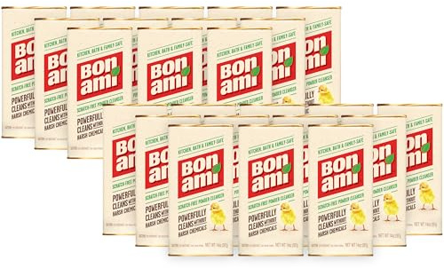 BON AMI Powder Cleanser for Kitchens & Bathrooms - All types of Surfaces, Cleans Grime & Dirt, Polishes Surfaces, Absorbs Odors (24 Pack)