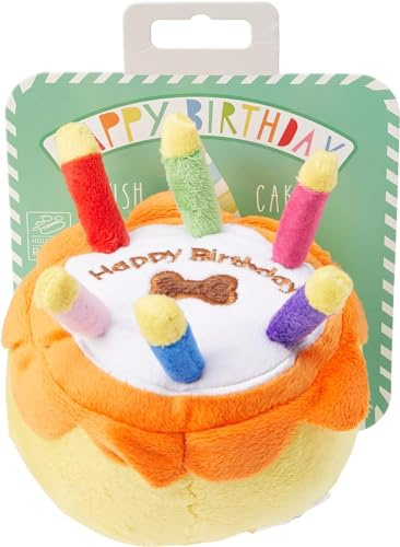 House of Paws Jouet couineur Doux pour Chien Motif gâteau d'anniversaire Taille S 13 cm