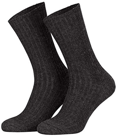 Piarini® - Lot de 3 paires de chaussettes norvégiennes - douces et chaudes - gris anthracite - 43-46