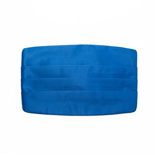 FRANKERS Men’s 4-pleat Poly Satin Solid Color Adjustable Cummerbund, Multiple Color Available