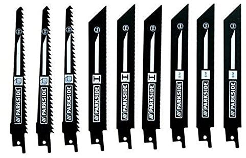 Parkside, set di 9 lame per seghe; 3x legno, 3x metallo, 3x bimetallo