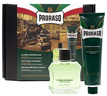 Proraso Shaving Kit - Refreshing Shaving Cream & After Shave Lotion for All Beard Types - Premium Italian Shave Kit Duo for Men - Gift Set for Men