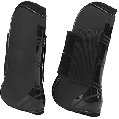 Pssopp 4 Piezas Botas de tendón de Caballo Botas de Neopreno de Pata de Caballo Botas Protectoras para Salto de Caballo(Pierna Delantera L)