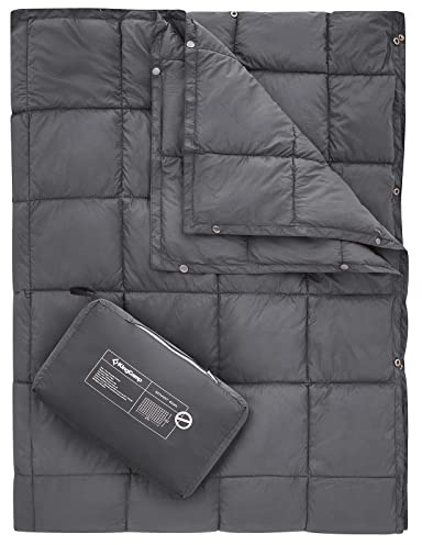 KingCamp Coperta da Campeggio Leggera per Esterni, Poncho da Viaggio Multifunzionale Calda,Sacco a Pelo Ultraleggera con Bottone a Pressione, Trapunta per Picnic, Spiaggia, Campeggio