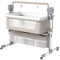 Babybetten Baby Nachttisch Krippe Kleinkind Nachttisch Cot Baby Wiege Einstellbare Baby Bassinet Baby Sleeper Tragbare Baby Schaukel mit Bluetooth Musik 5 schwankende Getriebe Fernbedienung (Khaki)