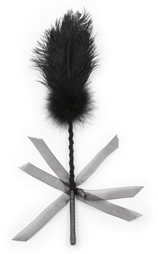 Adefeect SM Federkitzler Feder Tickler für Brust Hintern,Sex Liebhaber Flirten SM Bondage Erwachsener Sexspielzeug Erotische Rollenspiele für Paar Anfänger (schwarz)