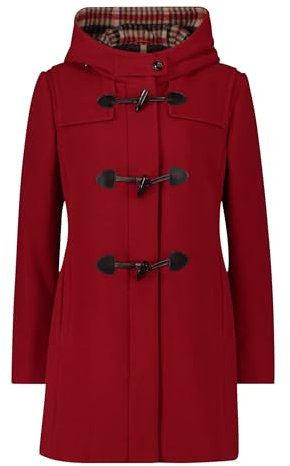 Gil Bret Damen Dufflecoat mit Kapuze 44, Dunkelrot