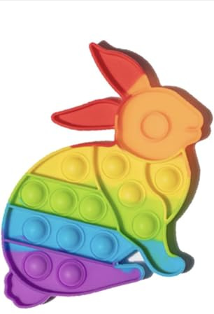 RANZAH Ranzah Rabbit Fidget Toy | Jouets sensoriels Push Pop Bubble pour enfants et adultes | Rainbow Popper Pop Up Toys pour s'amuser | Autisme besoins spéciaux en silicone anti-stress Fidget Toys (l