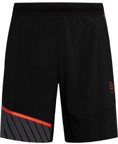 LA SPORTIVA Pantalones Cortos de Escalada para Hombre Comp Short M, Black Cherry Tomate, M