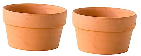 Milisten Lot De 2 Pots De Fleurs en Terre Cuite 5 Pouces avec Trou De Drainage pour Cactus Succulentes Bonsaïs Décoration Intérieure Extérieure