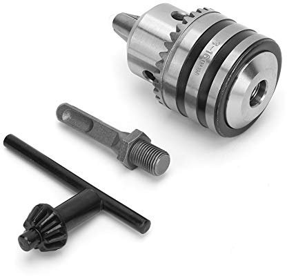 Portabrocas Tipo Llave, Portabrocas de 3,0-16 Mm 1/2-20UNF, Portabrocas Tipo Llave con Adaptador de Vástago Cuadrado, Llave de Portabrocas, Brocas de Vástago Cónico
