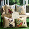 DakTou Kissenbezug 40x40 4er Set Frühling Sommer Outdoor Kissen Sofakissen Deko Kissenhülle Blumen Schmetterling Vögel Bauernhaus Wasserfest Leinen Kissenbezüge für Sofa Couch Garten Terrasse