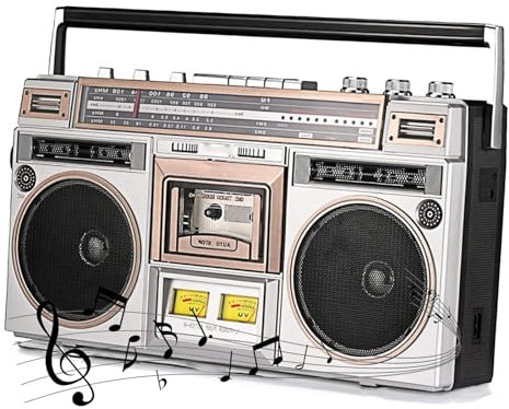 Bluetooth Boombox kassettspelare – bärbar AM/FM kassettspelare med inbyggd högtalare för familjesammankomster/resor – 80-tal kassettboombox i retrostil, för nostalgiska musikälskare