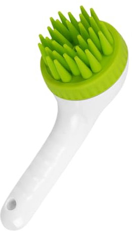 Spazzola per shampoo per cani, spazzola da massaggio per il bagno degli animali domestici, con manico lungo, massaggiatore morbido per cuoio capelluto, dispenser di shampoo in silicone per gatti