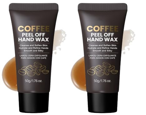 Wenrny Coffee Peel Off Hand Wax,2 Pcs Hydrating Hands Peeling Masks for Nourishing,Exfoliating, Repairing Dry Rough Cracked Hands and Smoothing Skin,Hand Care Cream for Men & Women,50g