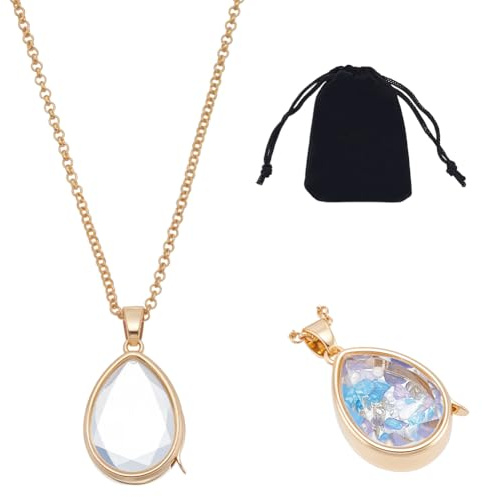 nbeads Colliers avec Pendentif Médaillon, Collier à Breloques en Laiton de Larme pour Animaux de Compagnie Souvenir des Personnes et des Choses Que Vous Aimez avec Pochette en Velours