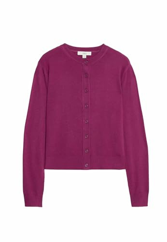 Marks & Spencer Cárdigan de Cuello Redondo con Botones Delanteros para Mujer, Ajuste Normal