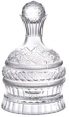 Liquor Decanter, 1600ml Rotatable Glass Decanter with Stopper, Lead-Free Elegant Red Wine Carafe, Unique Wine Aerator for Bar, Party, Anniversary, Home, Banquet, Idea Gift for Men and Women