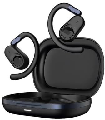 PGVRHCWE Auriculares Bluetooth con Oreja Abierta Auriculares con Gancho for la Oreja Audio de Alta resolución IP55 Resistente al Agua 40 Horas de reproducción Códec LDAC(Ivory)