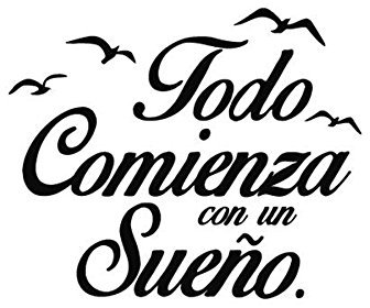 Healthy Clubs Pegatina Todo Comienza con un Sueño para Dormitorios, Pegatina Cita Inspiradora para Cuartos, Dormitorio, Cocina, 55 X 45 cm (3)