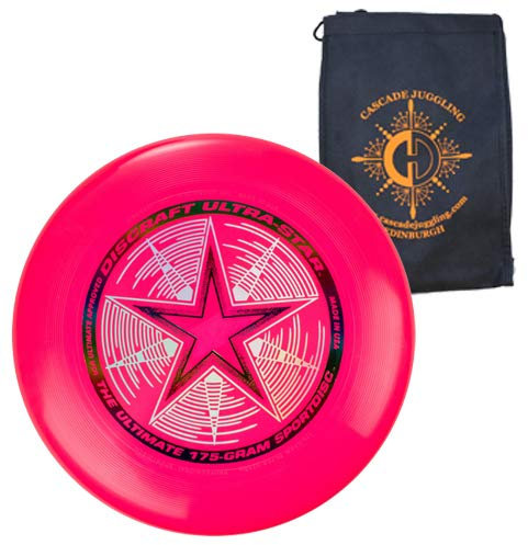 Discraft Ultrastar 175g Flying Disc - Ultimate Frisbee Competition Spec - Inklusive Cascade Jongliertasche (Rosa)