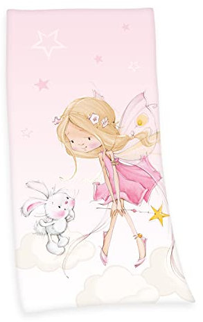 Herding Klaus GmbH Little Fairy Velourstuch, Rosa, 75 x 150 cm