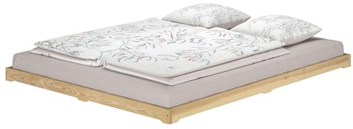 Erst-Holz Lit futon 160x200 Gain de Place lit loft Extra Bas frêne Vernis V-60.47E-16 sans Accessoires