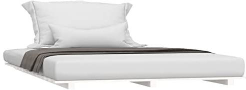 vidaXL Bed Frame without Mattress White 135x190 cm Double Solid Wood Pine