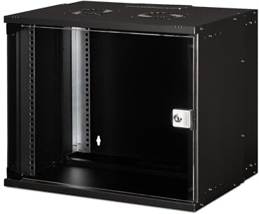 DIGITUS Nätverksskåp - 19-tums rack 9 U - omonterat - väggmontering - 400 mm djup - 319,25 mm användbart djup - lastkapacitet 60 kg - glasdörr - SOHO Pro-serien - svart