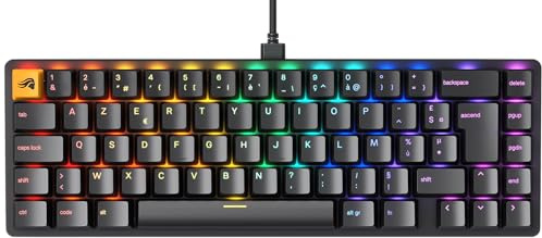 GLORIOUS Gaming GMMK 2 Compact (65%) - Clavier de Jeu mécanique, TKL Compact (65%), Cadre Aluminium, Capuchons de Touches doubleshot, switches Fox, RGB - Disposition française AZERTY - Noir