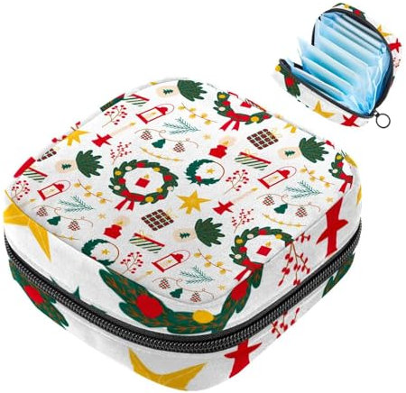 Aufbewahrungstasche für Damenbinden, Merry Christmas-860 First Period Kit Bag für Mädchen und Frauen, Menstruationstassen-Beutel, für weibliche Menstruation, Tamponbeutel
