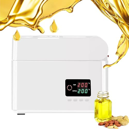 Intelligent Household Oil Press, Kitchen Automatic Oil Press Machine, Adjustable Temperature 50-250℃, Collapsible, Stainless Steel Automatic Cold And Hot Oil Press, Oil Yield: >70%(Color:White)