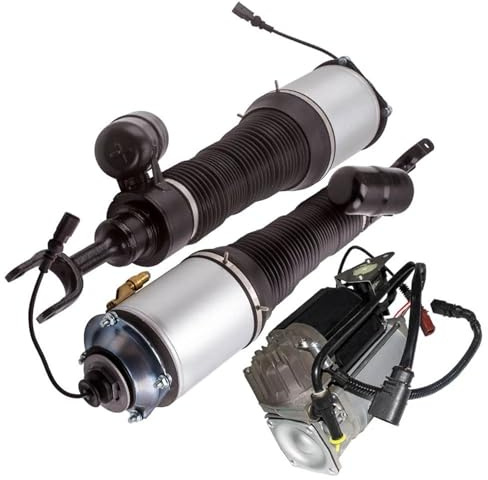 GYTTAK Sospensioni pneumatiche Montante Compatibile con Bentley per Continental GT 2003-2012 Coppia Sospensione Ammortizzatore Ad Aria Anteriore Sinistra Destra + Pompa Compressore 3D0616040AA
