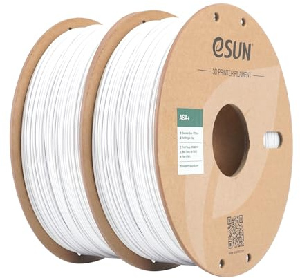 eSUN ASA+ Filament 1.75mm, witterungsbeständig, 1KG (2.2 LBS) pro Spule, 2 Rollen Druckmaterial für 3D-Drucker, Kaltes Weiß-2KG
