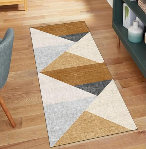 Tappeto antiscivolo arancione antiscivolo 40 x 450 cm, patchwork, decorazione per la casa, antiscivolo, lavabile, per corridoio