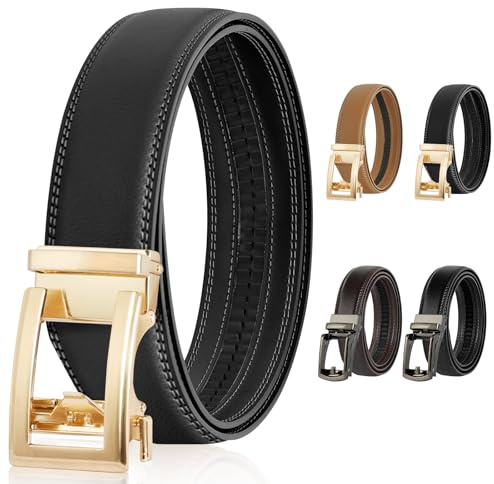 DiULi Moda Cinture da Donna, Cintura Donna in Pelle con Fibbia Automatica, Elegante e Regolabile, Lunga 115 cm, per Jeans Pantaloni Eleganti Vestito, Nero