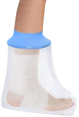 AMSGANK Protege Platre Pied Adulte, Protection Pied pour Douche Couvre-pieds Etanche pour la Douche Protections pour Plâtre Réutilisable, Maintenir le Bandage au Sec