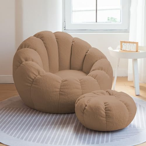 Ultimate Comfort - Fodera per poltrona a sacco (senza imbottitura), 85 x 65 x 65 cm, design chic in ottone, perfetto per il relax e il tempo libero